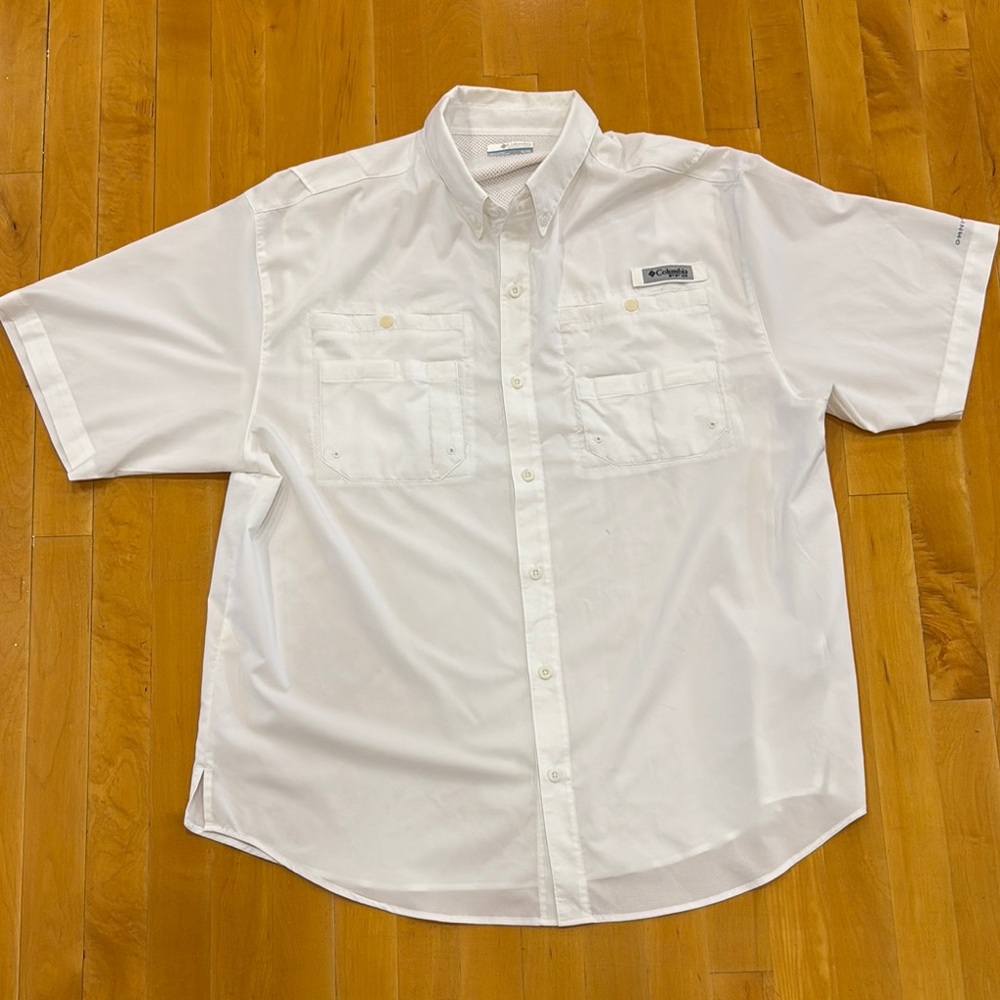 Columbia White Casual Button Down Shirt
